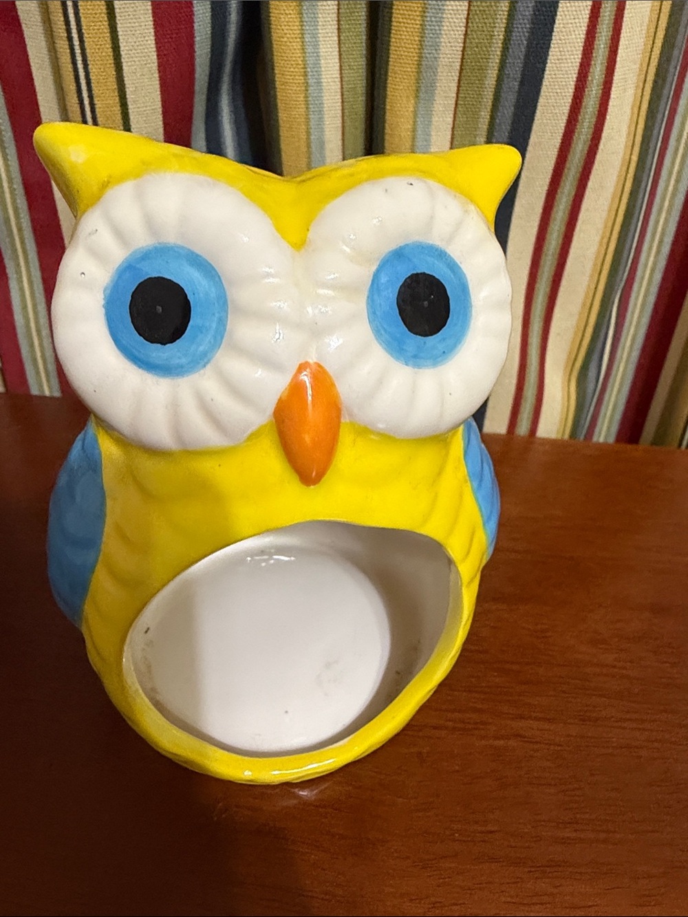 Yellow & Blue Ceramic Owl Kitchen Holder